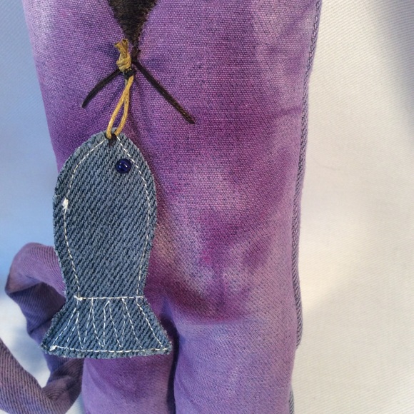 Purple handmade cat stuffed animal - Picture 6 of 12